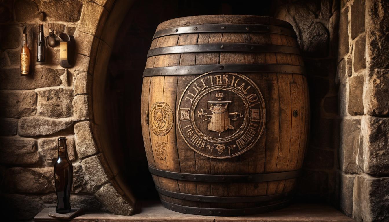 Aged beer barrel